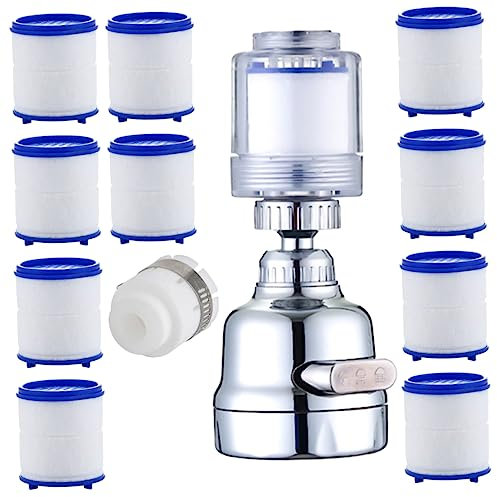 Veemoon Filtre à Eau Pour Robinet De Cuisine Pommeau De Douche Avec Modes De Jet Et Position Réglable Économie Eau