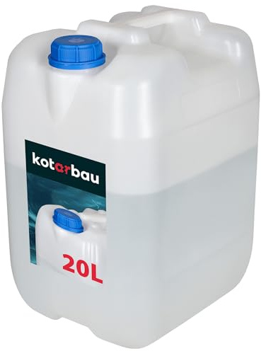 KOTARBAU® Bidón de agua de 20L sin grifo, apto para alimentos, portátil y ligero, ideal para viajes y camping, recipiente de agua potable con tapa de rosca, material de polietileno