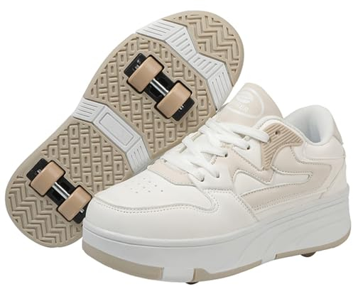 Schuhe mit Rollen für Jungen Mädchen Skateboardschuhe für Kinder Erwachsene Rollschuhe Outdoorschuhe Turnschuhe 2-in-1-Multifunktionsrollschuhe Sneakers Sportschuhe (Wow-V6, 40EU)