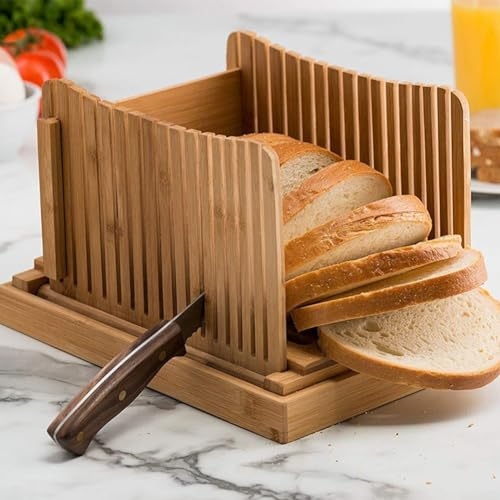 CARMOTTER Cortador de pan, rebanador de pan casero de madera, ancho de corte ajustable, machina de corte de pan, pan, tostadas, máquina de rebanar bagel (horizontal), QQ8DD7573BHNU86YQU986D91593RI