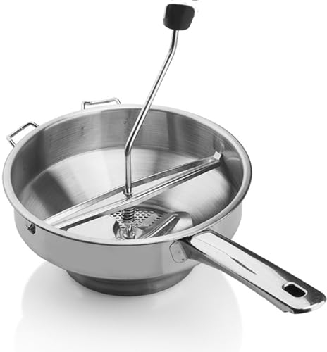 Stainless Steel Potato Ricer - Manual Presser and Masher in Oversized Loading Bowl for Tomatoes and Apples - Perfect Sauce Maker, Ideal for Mixers - Efficiently Strains High Volumes - by/275