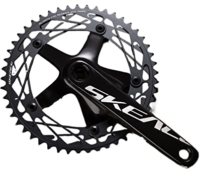 WANGBINGXING Kurbelgarnitur Feste Getriebe-Bike-Kurbel 49T-Kurbel-Gleis Feste Kurbel-Fixie Fahrradteile Quadratloch 165mm BCD 14. 4-mm-Fahrradstücke. Fahrrad Kurbelgarnitur