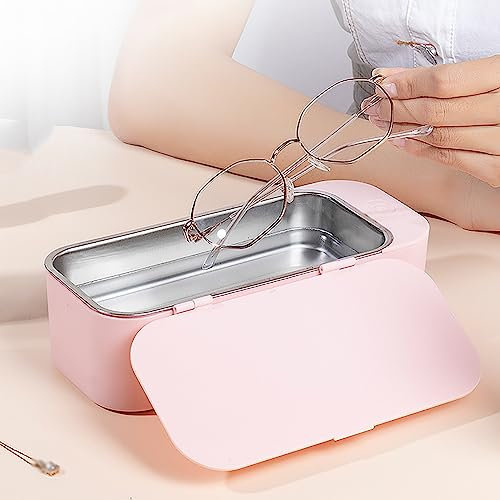 CHANGLKJ Pulitore Ad Ultrasuoni Portatile, Macchina Ad Ultrasuoni per La Pulizia di Gioielli da 450 Ml 42 Khz con Rivestimento in Acciaio Inossidabile E Timer da 3 Minuti, per Gioielli, Occhiali