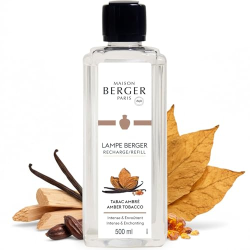 Maison Berger – Nachfüllung Goldener Amber 500 ml für Lampe Berger – 2-in-1 geruchsneutralisierendes Raumduft-Öl – Amber, Tonkabohne