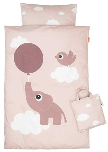 Done by Deer Bettwäsche Baby INT/DK Elphee Rosa - Bettbezug 70x100 cm, Kissenbezug 40x45 cm - Oeko-TEX® - 100% Baumwolle mit erstecktem Reißverschluss