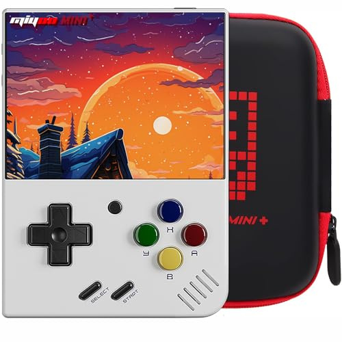 Miyoo Mini Plus - Consola de juegos retro con funda portátil, consola de juegos portátil con batería de 3000 mAh, pantalla IPS de 3.5 pulgadas, compatible con una gran variedad de juegos clásicos.