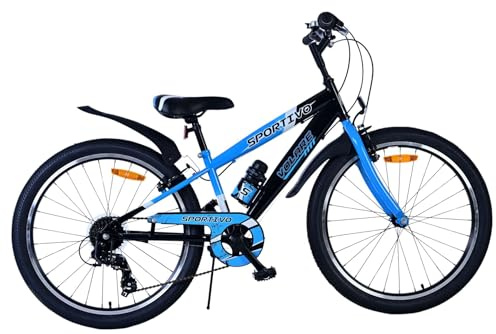 Volare Sportivo Kinderfahrrad - Jungen - 24 Zoll - 7 Gang - Schwarz Blau
