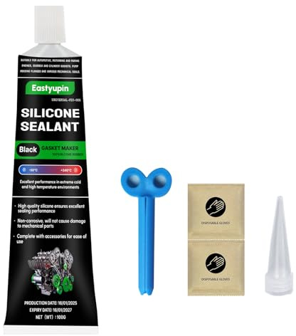 Eastyupin Dichtmasse Motor, Motordichtmasse Schwarz 120g, Geeignet für die Abdichtung von Motoren, Getrieben und Zylinderköpfen，Hochtemperaturbeständig Dichtungs-Additiv,Regeneriert Dichtungen