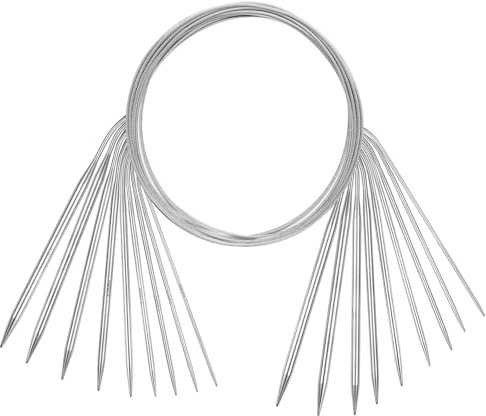 LIHAO 8pcs aiguilles circulaires tricot en Acier Inoxydable-Longeur 80cm
