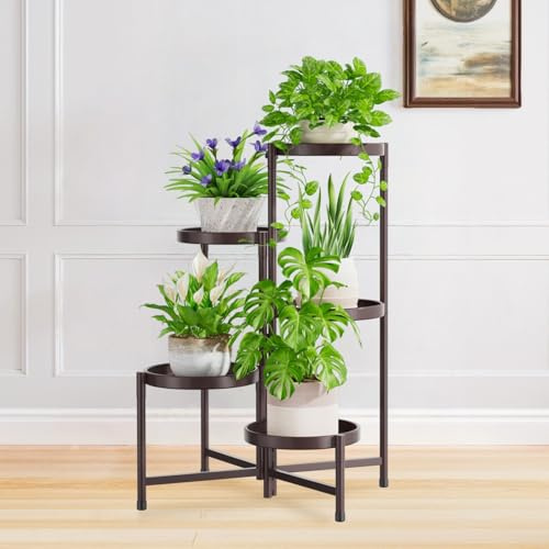 iDavosic.ly Pflanzenständer Blumenständer Metall Groß, 5 Etagen, Bronze