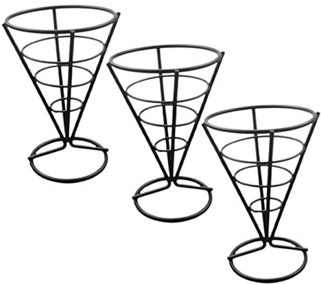 Mikinona 3piezas Estante para Papas Fritas De Acero Inoxidable Soporte para Aperitivos para Servir Papas Fritas Fiestas