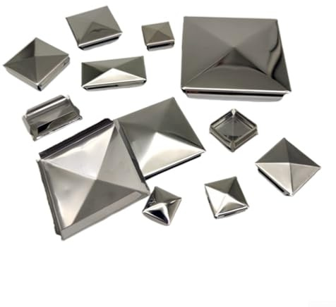 Tapa cuadrada para poste con cubierta galvanizada, elegante diseño de pirámide para mayor durabilidad del poste (10 piezas de 100 mm)