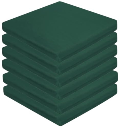L S U Seat Pads Chair Cushion 5cm Thick Garden Patio Water Resistant Durable Removable Zipper Cover (GRN PK 6)