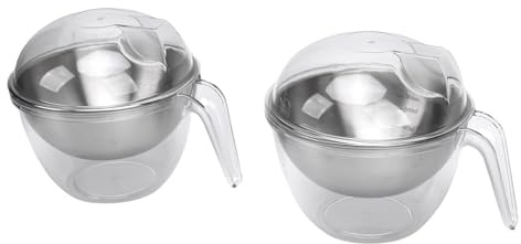 HEEPDD 2 Pcs Salade Réfrigérée Inclinée, Bol en Acier Inoxydable avec Couvercle Transparent, pour les Plats Froids et les Rassemblements