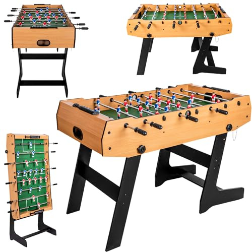 hotsizz Klappbarer Tischfussball mit den Maßen 121 x 61 x 81,5 cm, ist EIN Tischfußball für Erwachsene und Kinder, die ideale Wahl für Familienunterhaltung und EIN tolles Geschenk