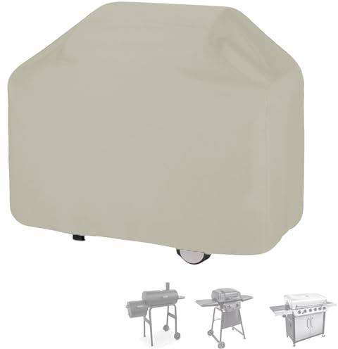 Grillabdeckung Wetterfest Wasserdicht, 420D Grillabdeckung Reißfest, Abdeckhaube Für Gasgrill Outdoor, Schutzhülle Für Balkon Und Garten (170 * 61 * 117cm,Beige)