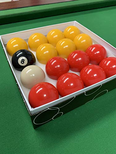 Red and Yellow 2 Pool Ball Set (1 7/8 Inch Cue Ball)