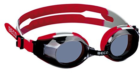 Beco BECO Unisex – Erwachsene Arica Profischwimmbrille, rot/grau, One Size
