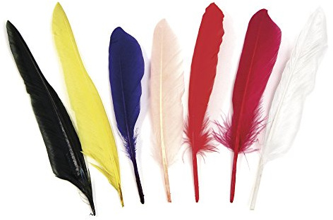 Rayher 8528549 Indianerfedern, 17,5 cm, Beutel 75 Stück, Farben gemischt, natürliche Federn, Schmuckfedern, Bastelfedern, Gänsefedern