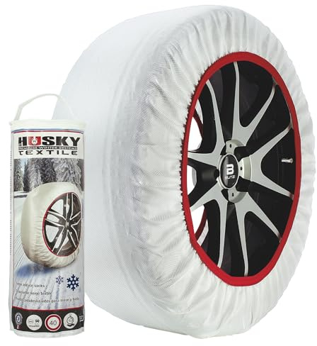 S SUMEX HUSTX02 Husky Cadena de Nieve Textil para Neumáticos Coche Fundas para Neumáticos Antideslizantes, Montaje Rápido, Homologadas Talla M
