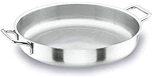 LACOR 50645W Servier-und Bratpfanne ohne Deckel Profil 45 cm | Aus lebensmittelechtem Edelstahl gefertigt; hohe Korrosionsbeständigkeit und Haltbarkeit im täglichen Gebrauch