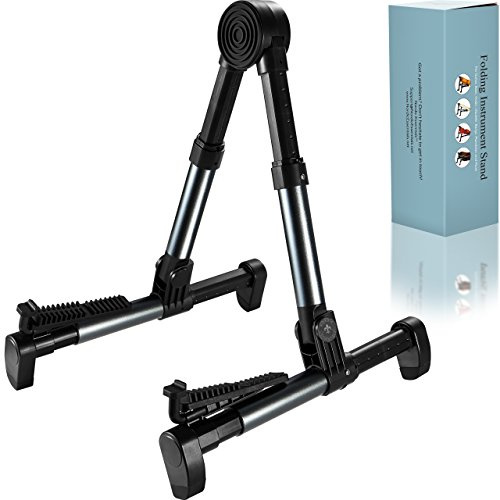 Nordic Essentials Guitar Stand for Acoustic/Electric/Classical Guitars and Violin, Ukulele, Bass, Banjo, Mandolin -Folding, Portable & Lightweight