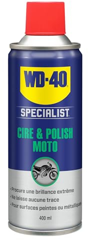 WD-40 Specialist Moto Cire Et Polish Aérosol Extrême Brillance Et Longue Durée Contient De La Cire De Carnauba Et De La Cire D'abeilles Ne Laisse Pas De Trace 400 ML