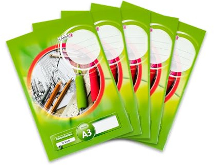 herlitz Zeichenkartonblock A3, 10 Blatt, 190g/m² Karton, 29,7 cm x 42 cm, 5 Stück