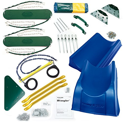 Swing-N-Slide NE 4476 Wrangler Deluxe Play Set Hardware Kit with Slide (Wood Not Included), Blue Slide Yellow