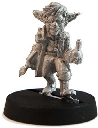 Stonehaven Gnome Mad Scientist Miniature - 20mm Lead-Free Pewter Figure, 28mm Scale, Unpainted, Made in USA