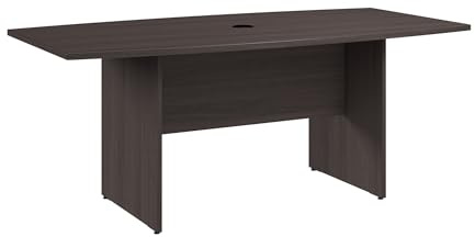 Bush Business Furniture 72-inch Office Conference Table with Wood Base, Boardroom Meeting Space for 6 Users, Storm Gray