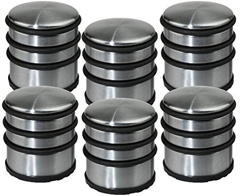 JJA Stop Porte Sol - Lot de 6 Stop-Portes - en Acier Inoxydable- Solide & Pratique (INOX)