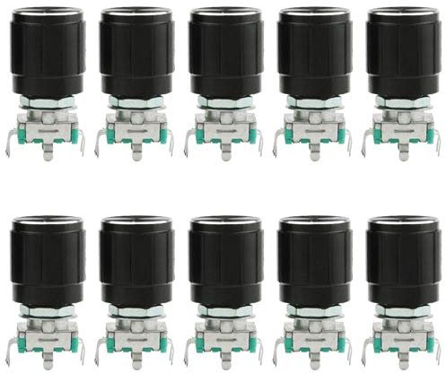 WWYCONGCONG 10 Stück 360 Grad EC11 Rotary Encoder Code-Schalter Digital Potentiometer 7 Pins 20 mm mit Kappen
