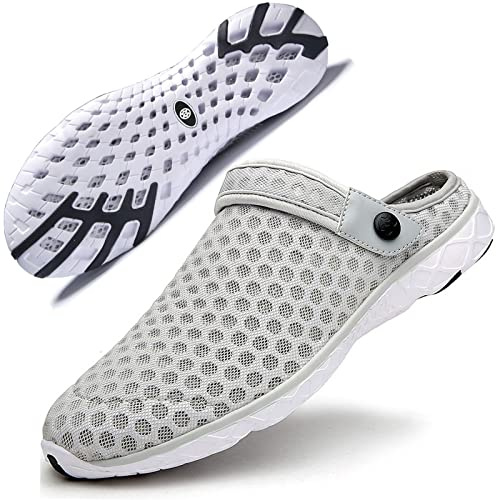 Träskor Herr och Mules Sommar Kvinnor Tofflor Trädgårdstofflor Sandaler för Pool Strand Sandaler Andningsbara Flip Flops 36-48, Ljusgrå, 40 EU