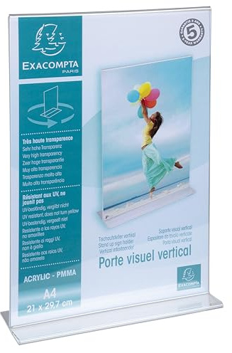 Exacompta - Réf. 73158D - 1 distributeur de prospectus sur table - 3 compartiments - Monobloc - Dimensions : Prof.11,2 x larg.11,5 x Haut.21,8 cm - Format à classer DL-10x21 cm - Cristal