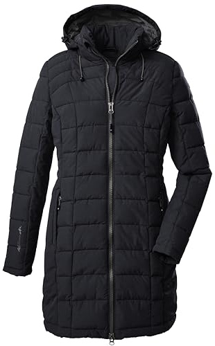 Killtec Damen Parka in Daunenoptik SKANE WMN QUILTED PRK - Damen Jacke mit abzippbarer Kapuze - Übergangsjacke ist wasserabweisend, schwarz, 46, 35618-000