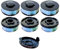 6 x Rasentrimmer Spulen Ersatz + 1 Spulenabdeckung Deckel Haube passend für ALDI Gardenline Elektro Trimmer GLR GLT 450 451 452 453 454 455 456 457 458 459 & GLR 450/1 bis 450/9