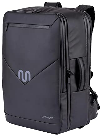onemate – Reise-Rucksack mit Handgepäckmaßen & seitlicher Öffnung für Ordnung beim Reisen – inklusive stoßsicherem Laptopfach –aus recycelten Plastikflaschen – robust & wasserdicht (40L)