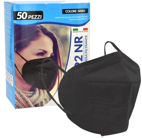 50 Piezas Mascarillas FFP2 Negra,Mascarillas FFP2 Homologadas Certificación Europea CE2233, 5 Capas,Alta Eficiencia De Filtración, Mascaras Protectoras Desechables,Transpirables y Plegables