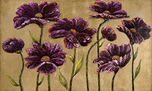 Feeling at home LEINWANDDRUCK im SCHATTENFUGENRAHMEN Pflaume Bliss handgemalte Leinwand Art Atelier Alliance - Blumen horizontal Kunstbilder im Holzrahmen cm_52_X_87