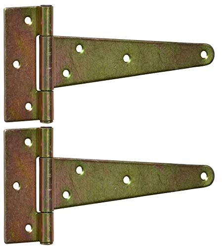 BRESKO Kreuzgehänge Scharnier Torband Türband Ladenband T-Scharniere T-Bänder verzinkt (2 Stück - 150x35x80 mm)