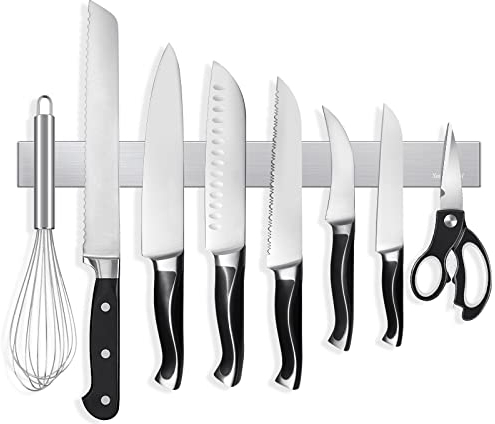 SMART&COOL Magnetleiste Messer - Magnet Messerleiste Edelstahl 40cm Selbstklebend - Messerhalter Magnetisch für Küchenutensilien oder Werkzeugen