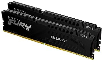 Kingston FURY Beast Schwarz DDR5 16GB (2x8GB) 6000MT/s CL36 DIMM Desktop Gaming Speicher Kit mit 2 AMD EXPO und Intel XMP - KF560C36BBEK2-16