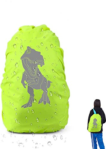 ZARADU Regenschutz Schulranzen,Regenschutz Step by Step Schulranzen,Sicherheits,Reflektionsbild Schulranzen Regenhülle,Mit Dinosaurier,Motiv Schulranzen Regenschutz,Ideal für Schule,Radfahren,Camping