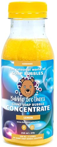 Bubble Brothers Riesenseifenblasen Konzentrat für 5 Liter Seifenblasen Nachfüllflasche für Kindergeburtstag Sommerfest Große Seifenblasen Giant Bubbles Seifenblasenlösung (Zitronenduft)