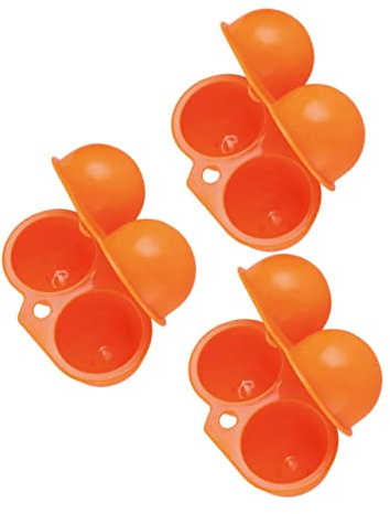 Huevera Portátil para Picnic al Aire Libre, 3 Unidades de Pp | Color Naranja, Cierre Firme y Protección para Huevos, Formato Compacto para Viajes Color Aleatorio
