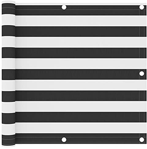 Homgoday Balcony Privacy Screen, Balcony Cover, Balcony Privacy Screen, Balcony Cladding, Wind Protection, UV Protection and Weatherproof for Balcony Railing, Garden, Anthracite and White, 90 x 500