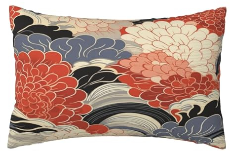 Kissenbezug 40x60 cm 2er Set Herbst Deko Kissen Japanischer Stil, Weinlese Kissenbezug, Rechteckig Kissenbezüge, Sofakissen, Kissenhülle Herbst, Zier Kissen Aesthetic, Couch Deko Schlafzimme,J482