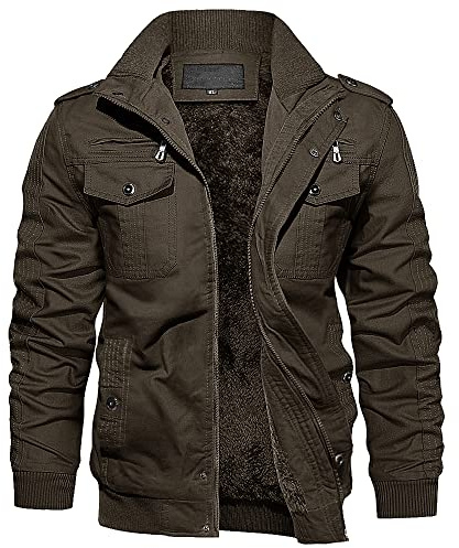 EKLENTSON Men's Fleece Lined Jackets Windbreaker,Winter Coats with Pockets