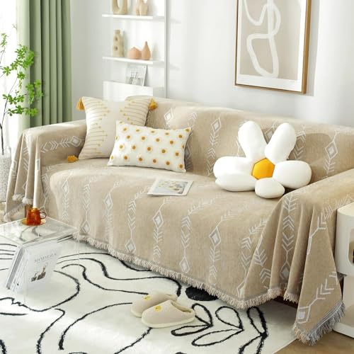 HLTQL Sofa Überwurfdecke XXL, Sofadecke rutschfest Sofaüberwurf Decke Ecksofa L Form, Chenille Couch Überzug u Form Sofaüberwürfe Couch Überwurf Sofaüberwurf, Waschbar(#90,230x340cm)
